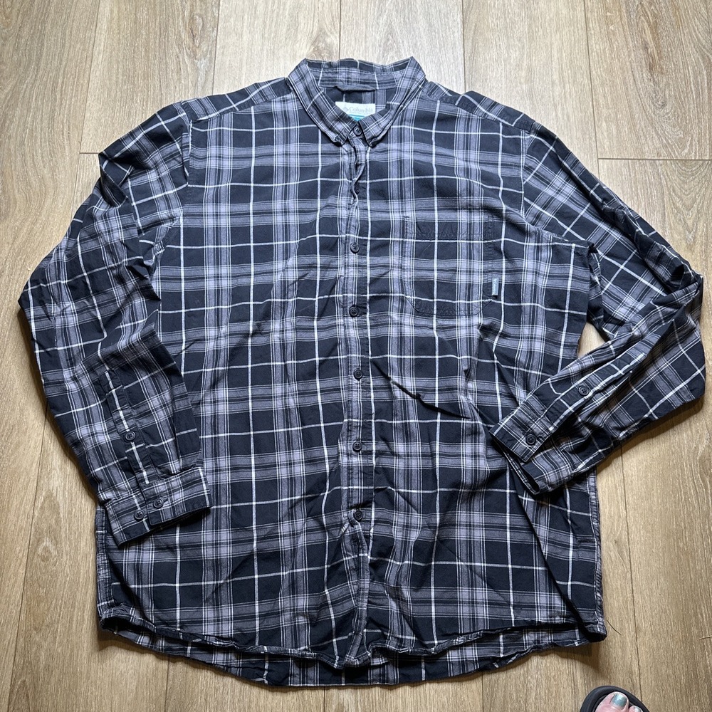 Columbia Men's Shirt Collared Plaid Long Sleeve Button Up Size 2XT Preowned